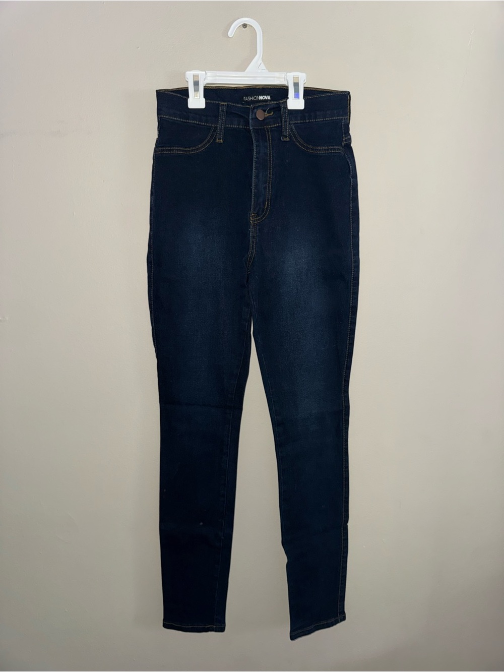 Fashion Nova Dark Indigo High Rise Skinny Jeans